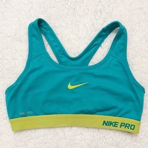 Blue Nike Pro sports bra